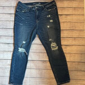 Old Navy Distressed high rise rockstar super skinny 14 petite